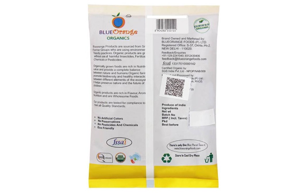 Blue Orange Organics Moong Split Washed    Pack  500 grams